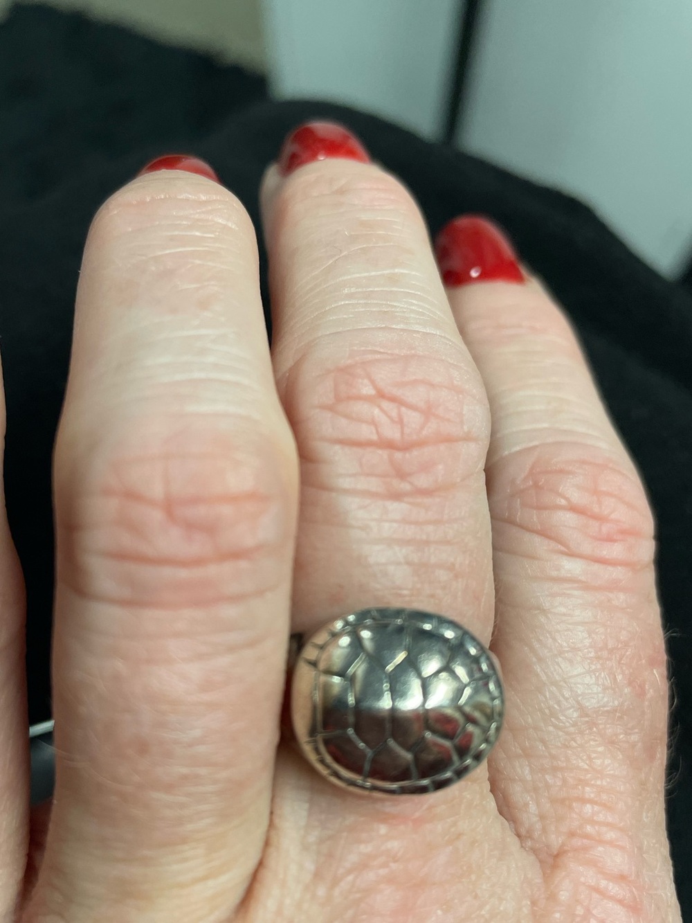 Vintage Mignon Faget Tortoise sterling Silver Ring - size 8